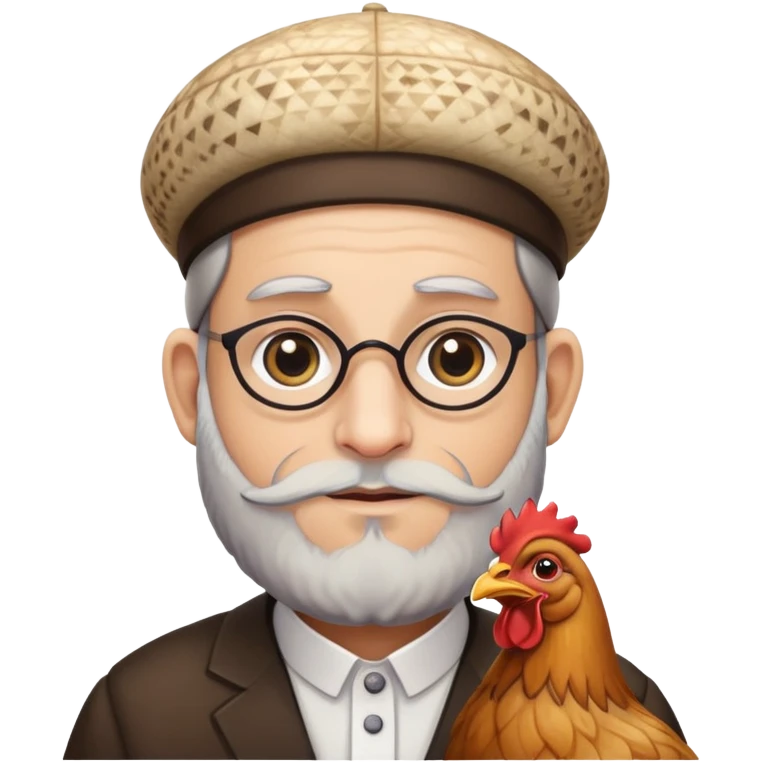 Israeli rabbi with chicken emoji