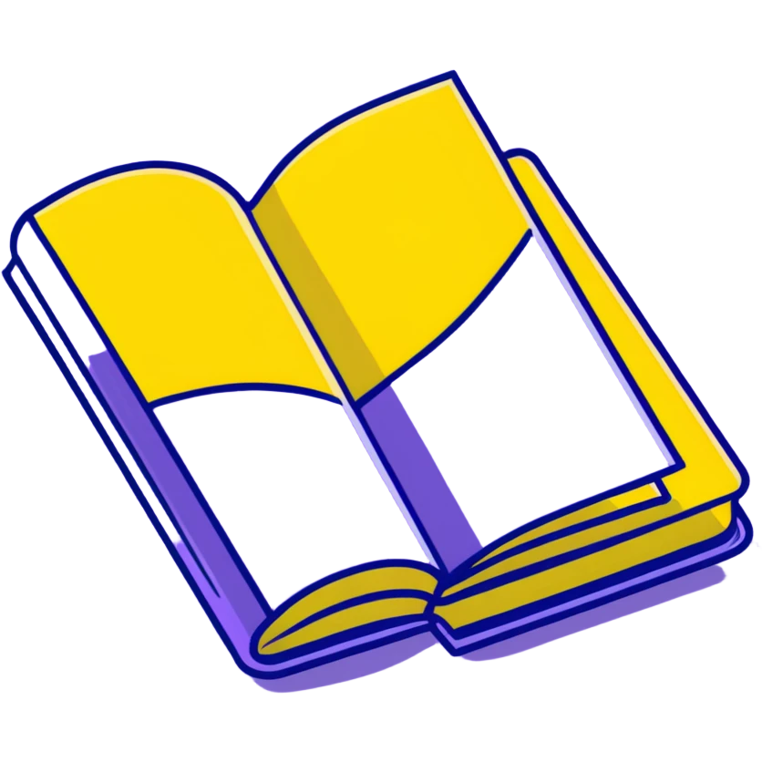 Purple book with "VOL. 5" written on the cover emoji
