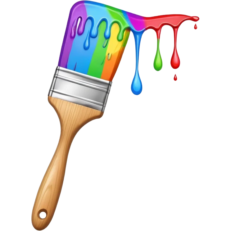 paint brush with raindow paint emoji