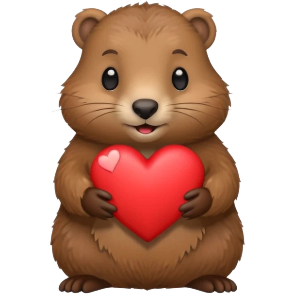 Cute groundhog holding a heart  emoji