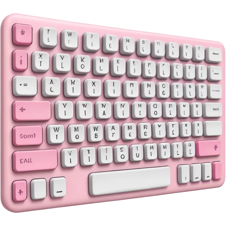 Pastel pink and white gaming computer keyboard emoji