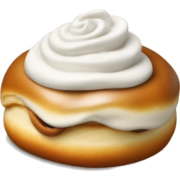 one cinnabon with white cream on top emoji