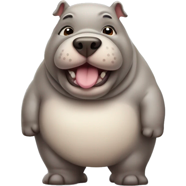 chubby dog hippo with a belly emoji