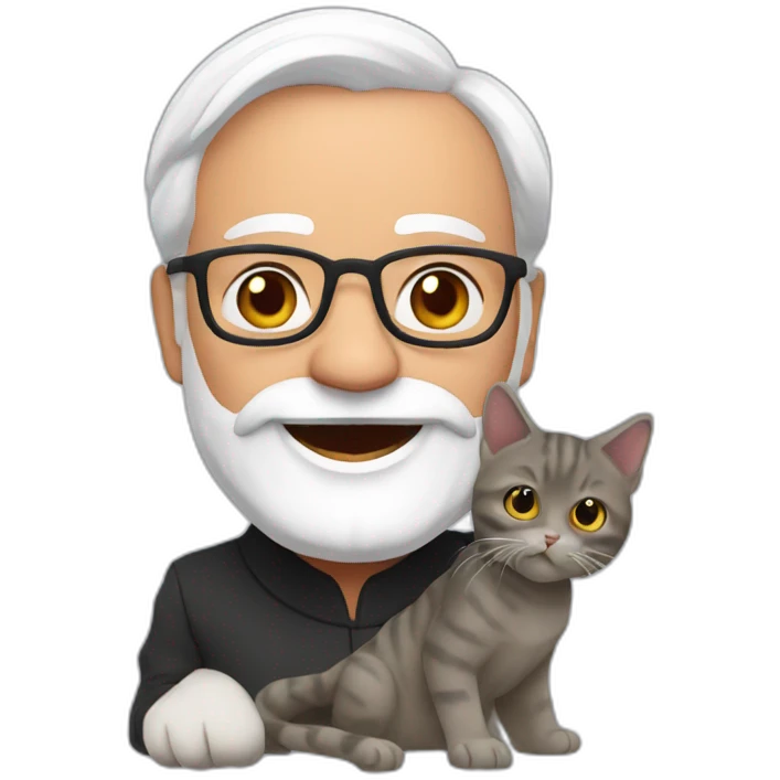 modi with cat emoji