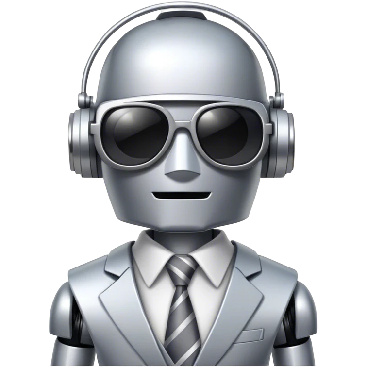 robot with sunglasses and tie emoji