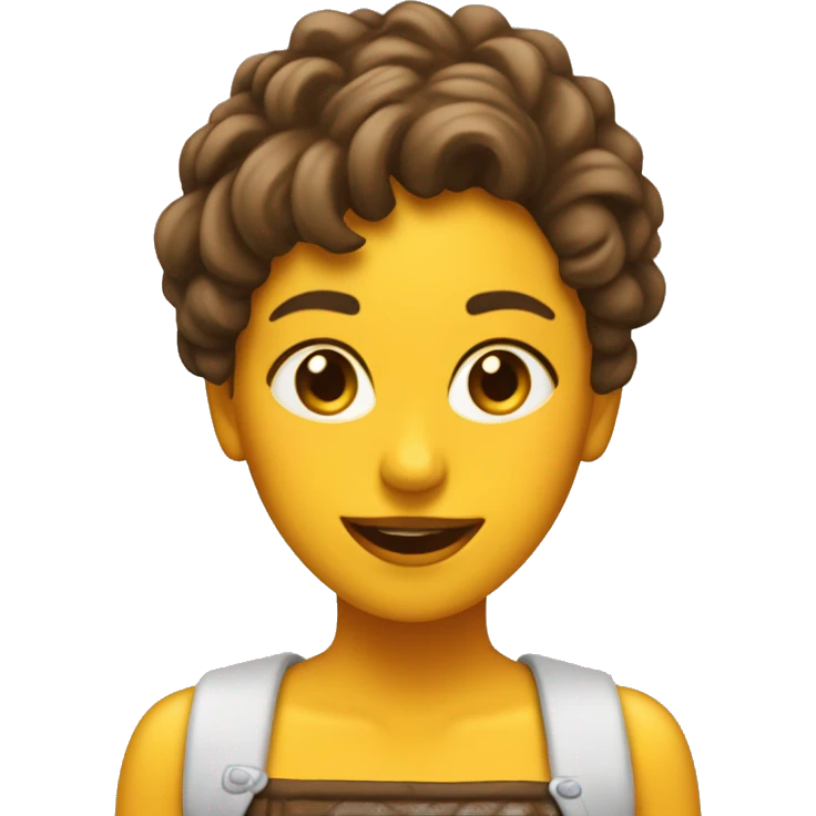 Chica con pelo liso cafe emoji