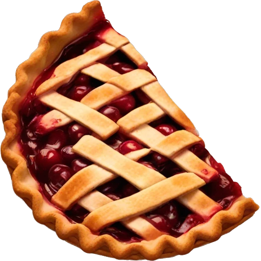 Slice of traditional cherry pie emoji