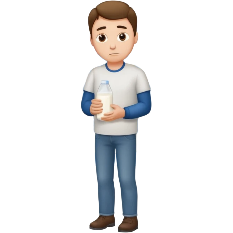 sad man full body buying a milk emoji