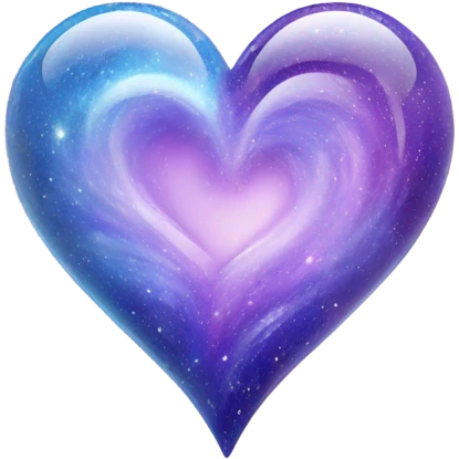 Pastel glass purple blue galaxy heart  emoji