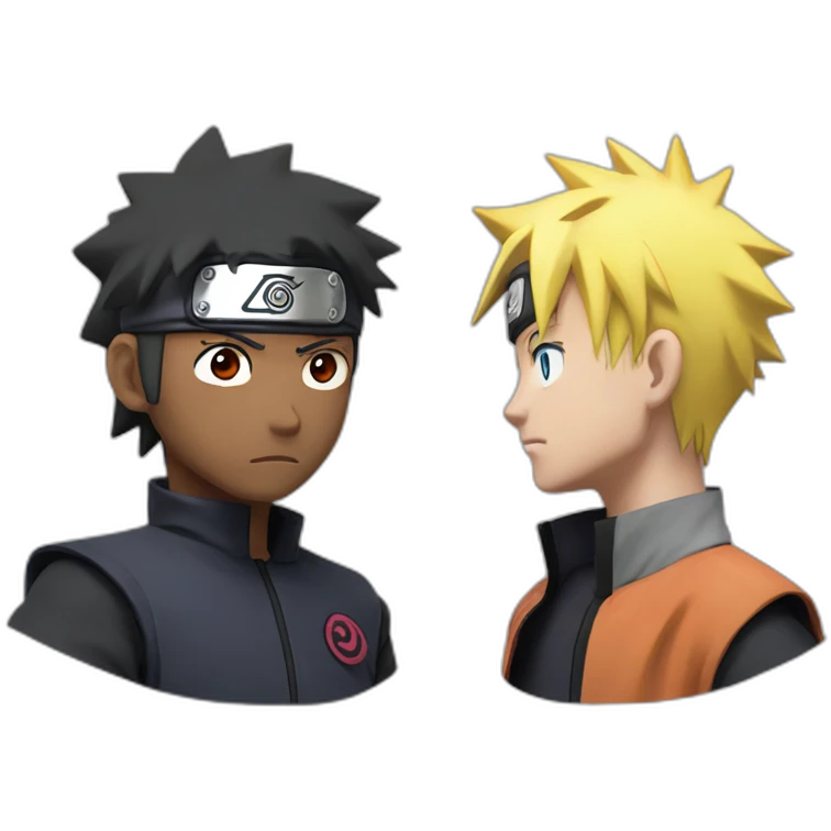 Naruto and Boruto faceoff emoji
