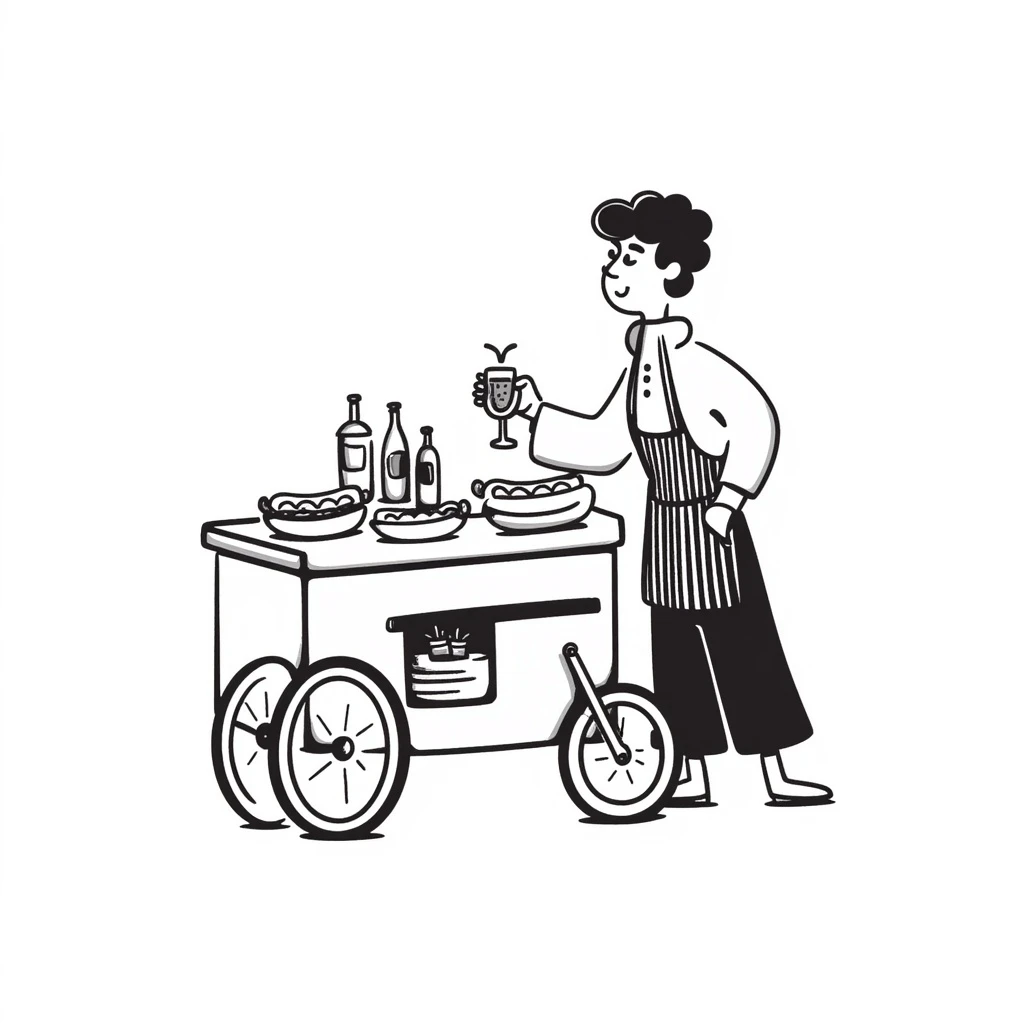 hotdog seller in New York with cart emoji