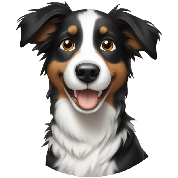 happy boy with a border collie emoji