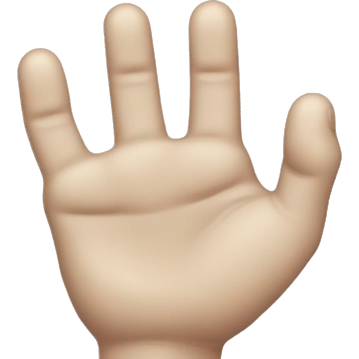 An emoji of a disembodied hand similar to the one from the Wednesday series, with detailed fingers and a slightly eerie, lifelike appearance, positioned in a neutral pose emoji