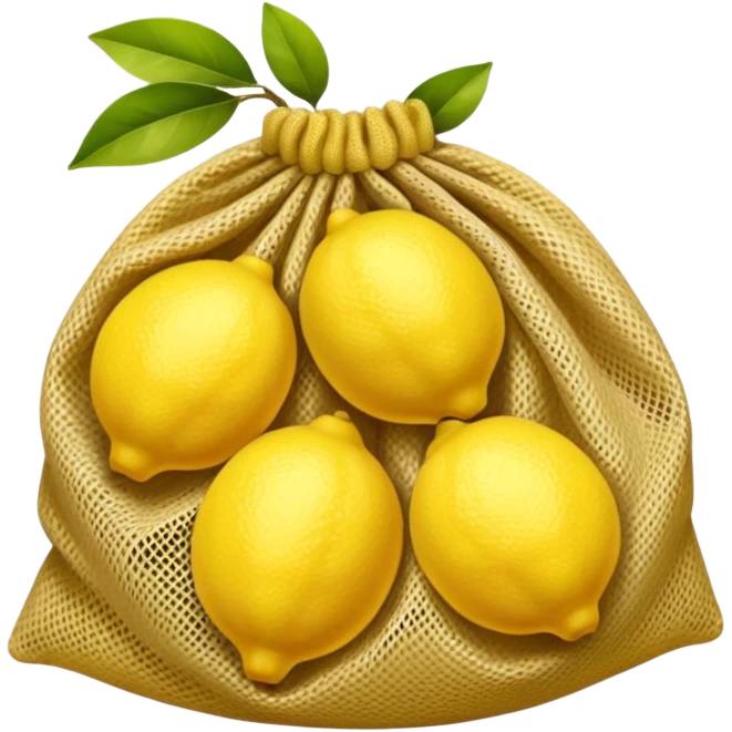 lemons in beige mesh bag emoji