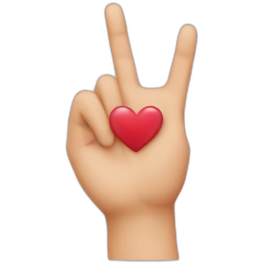 Hand heart shape emoji