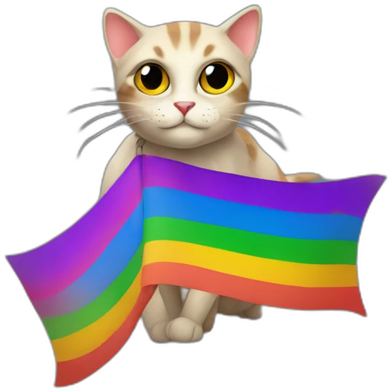cat spider with pride flag emoji