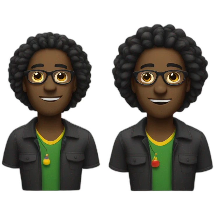 black men with rasta hair and glasses emoji
