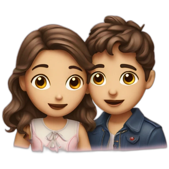 French kiss boy and girl emoji