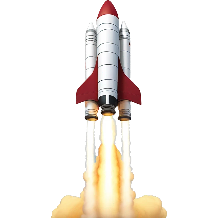 Space-X rocket taking off with a cool twist emoji