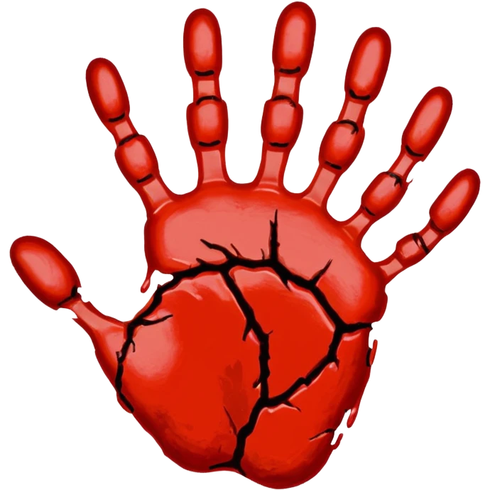 Bloody Paint – Smear of red paint shaped like handprint. emoji