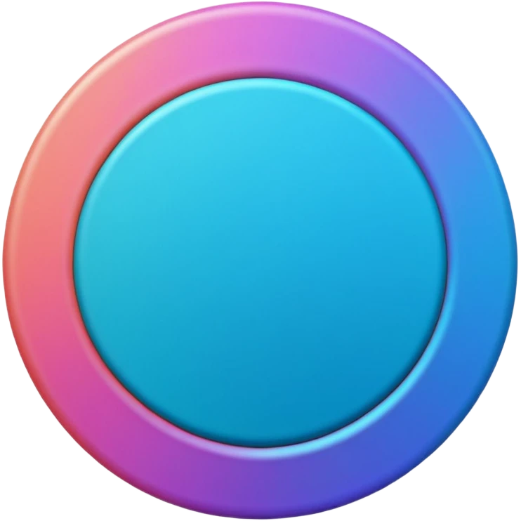 
coin color in in gradient of turquoise, blue, pink, purple, and coral metal texture
Rotate coin 90 degree  3d effect emoji