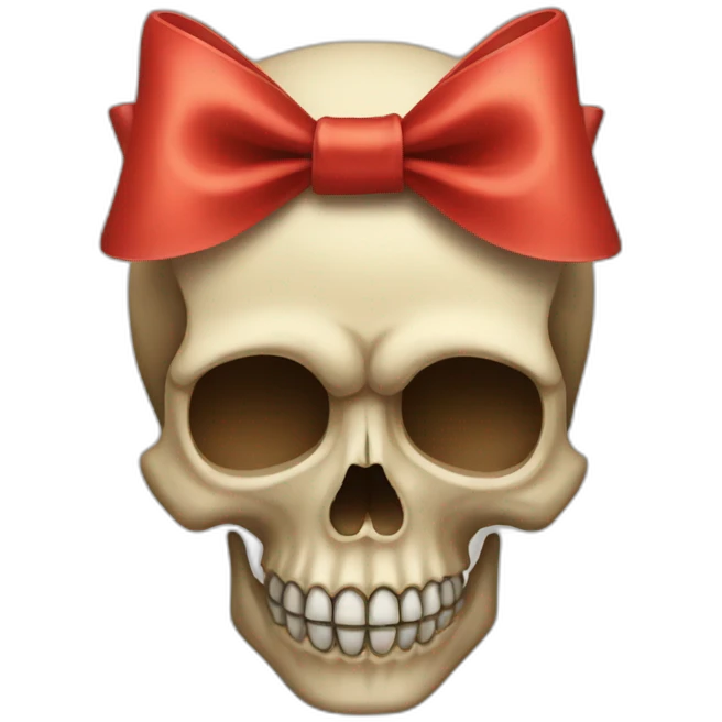 skull with a bow on it emoji