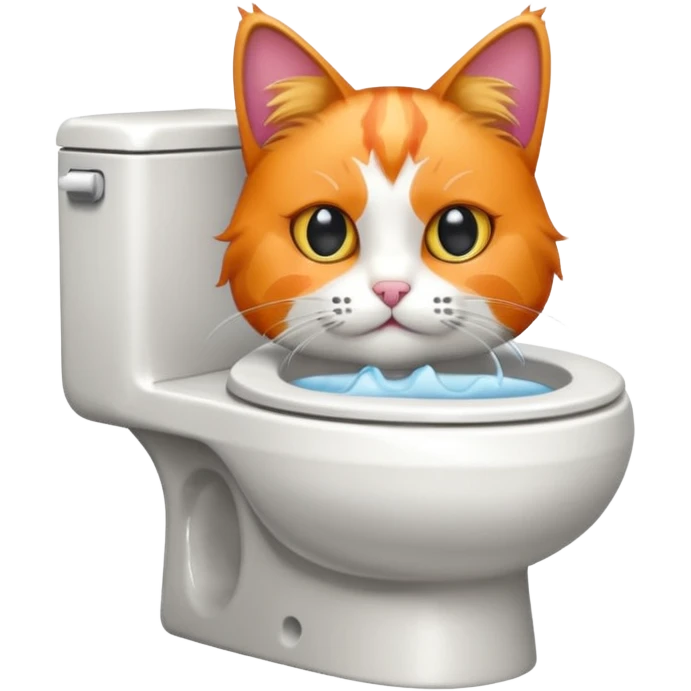 Cat in toilet  emoji