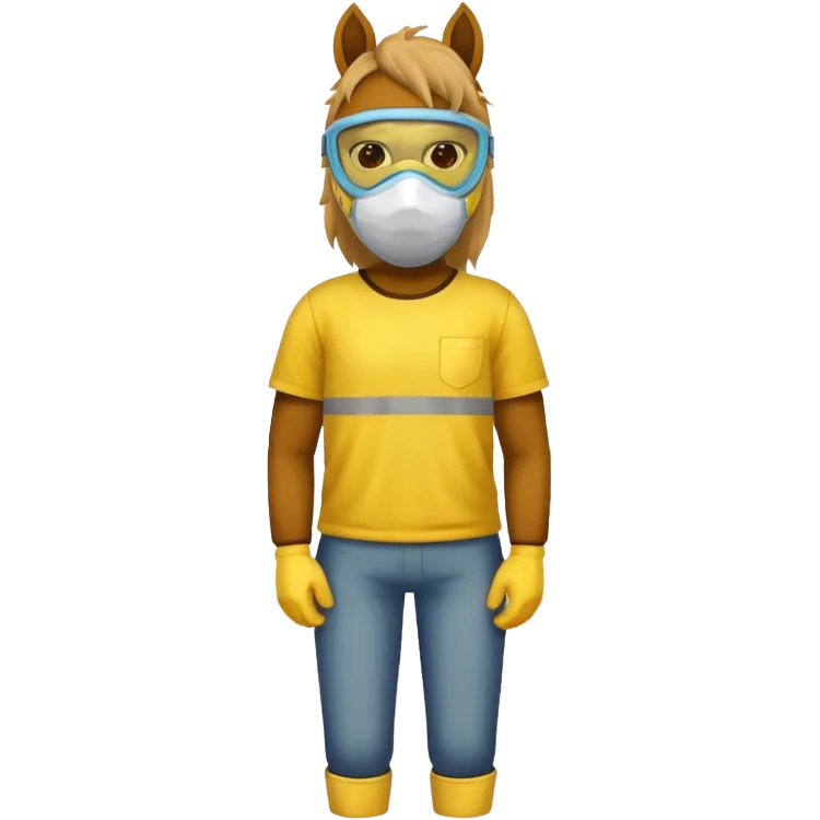 horse with yellow mask and shirt emoji