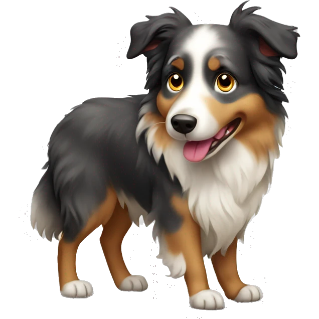 very old australian shepherd walking emoji