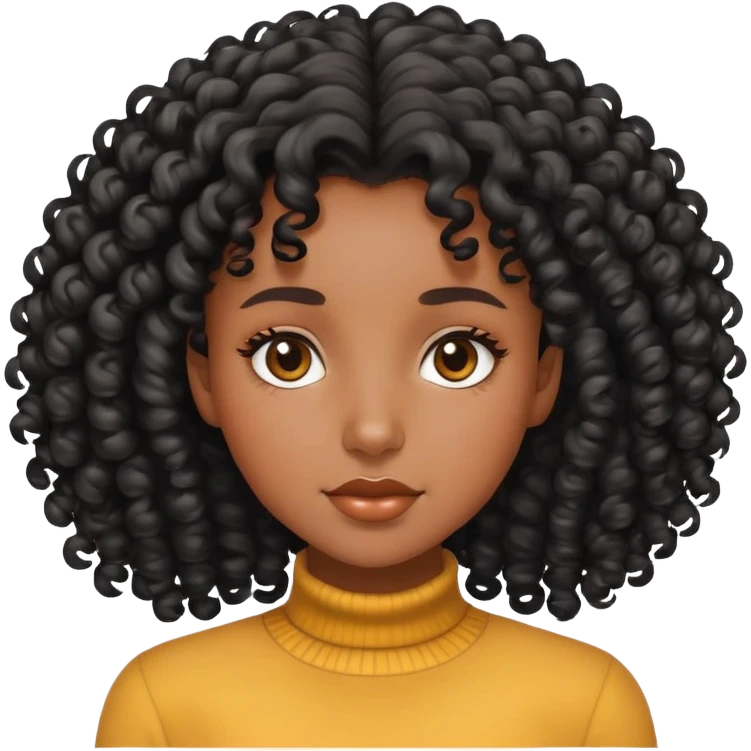 Black girl with curly hair  emoji