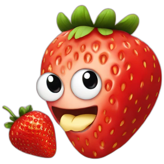 strawberry eating a strawberry emoji