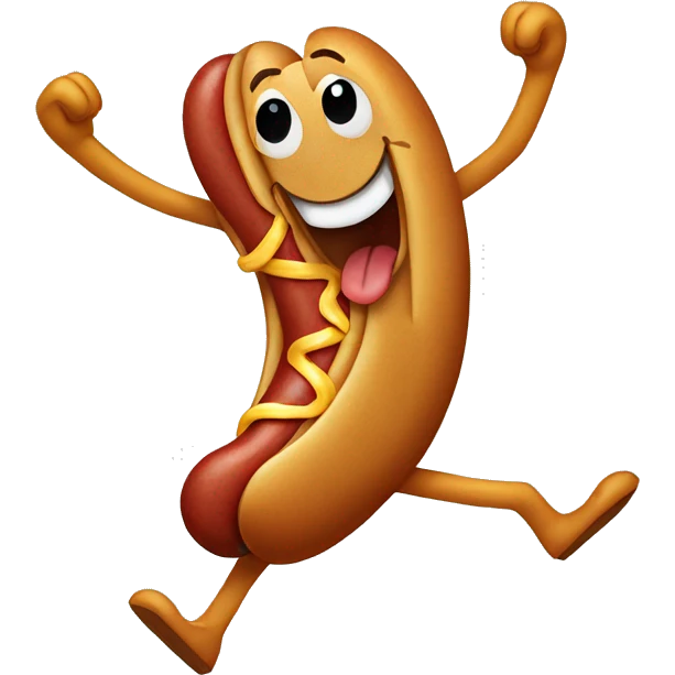 Dancing hot dog  emoji