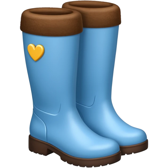 Unas botas peludas cafés y azul claro emoji