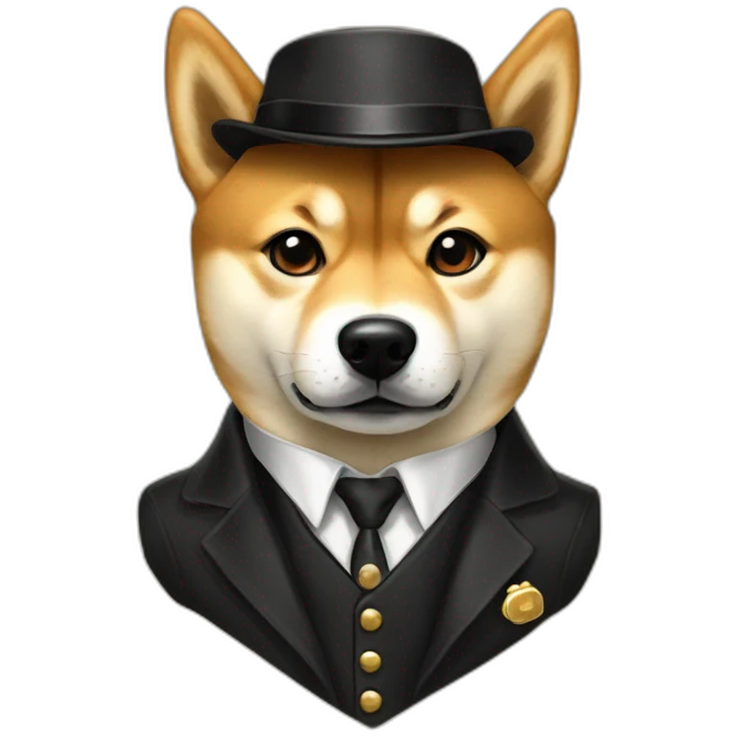 shiba inu doge wearing peaky blinder dress emoji