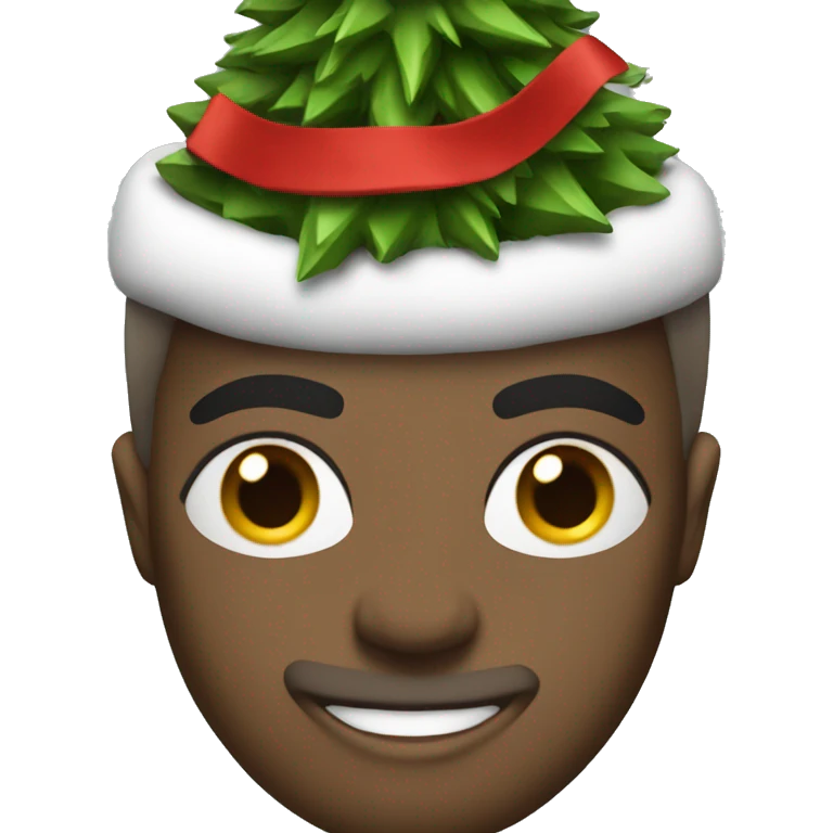 Christmas tree with athletic look emoji