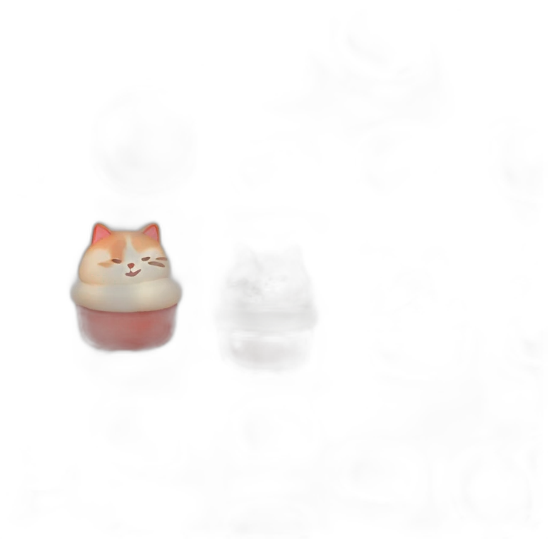 red cake mochi cat emoji