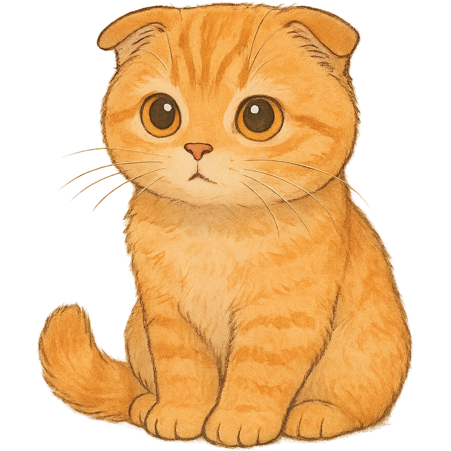 orange scottish fold kitten emoji
