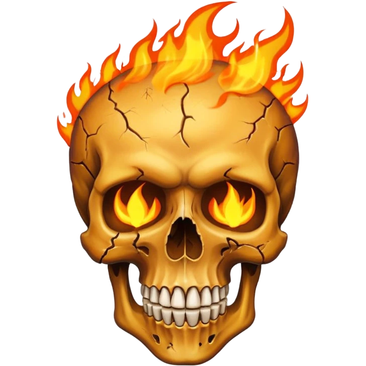 Make a rockstar like fill a skull with fire on it emoji