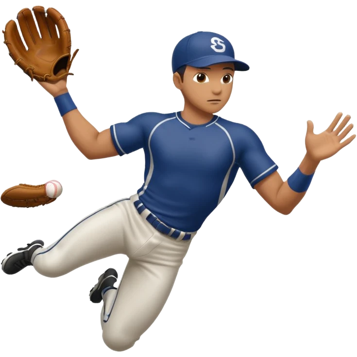 baseball player diving to catch the ball emoji