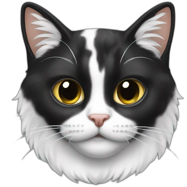 Gata blanca con cara negra emoji
