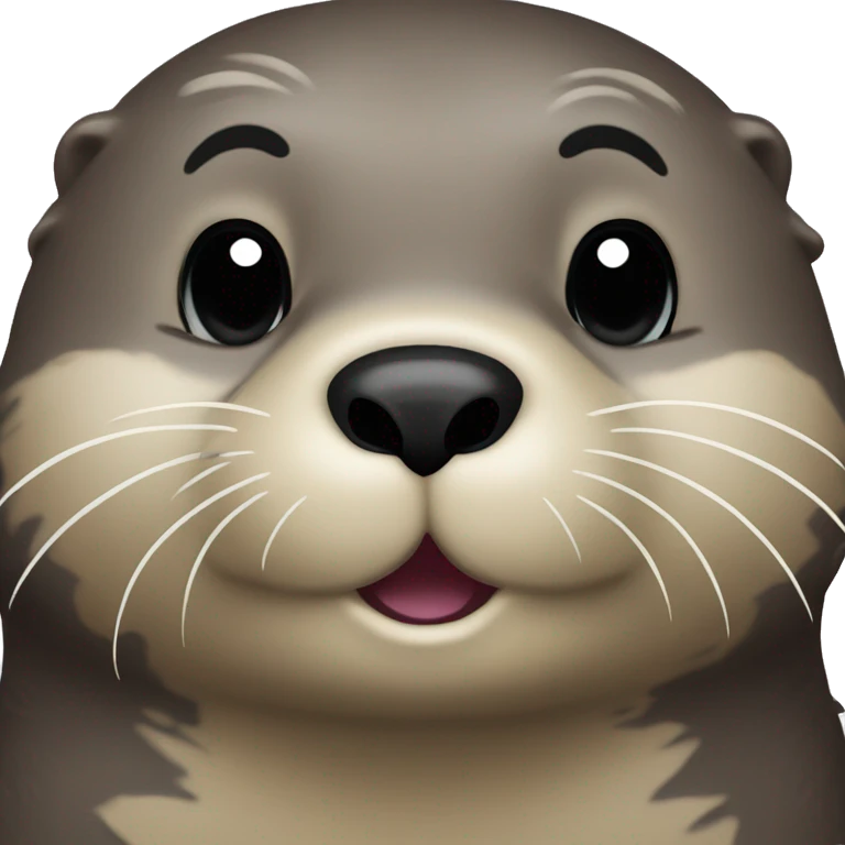 A sea otter bites his lips politely emoji