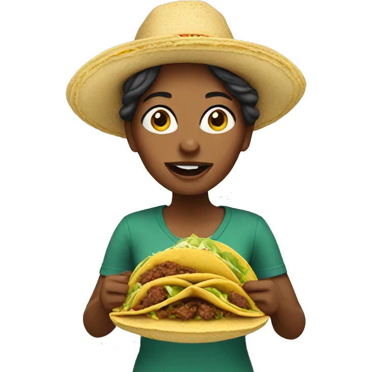 Woman eating tacos emoji