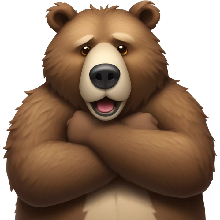 Grizzly bear hugging a cow emoji