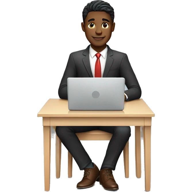 Handsome-finance-boy-working-with-lenovo laptop emoji