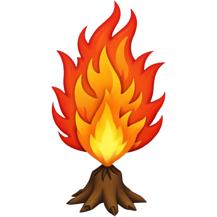 bush with red and orange fire flames emoji