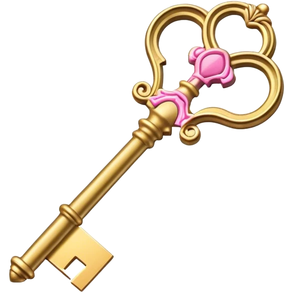 gold pink antique key  emoji
