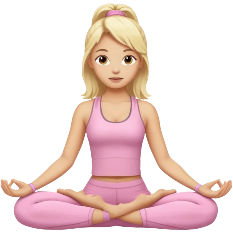 Blonde girl with light pink yoga clothes emoji