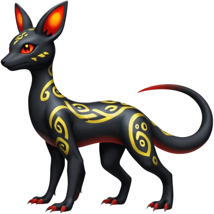 Salandit-Silvally-Umbreon-Fakémon-hybrid-creature (full body)  emoji