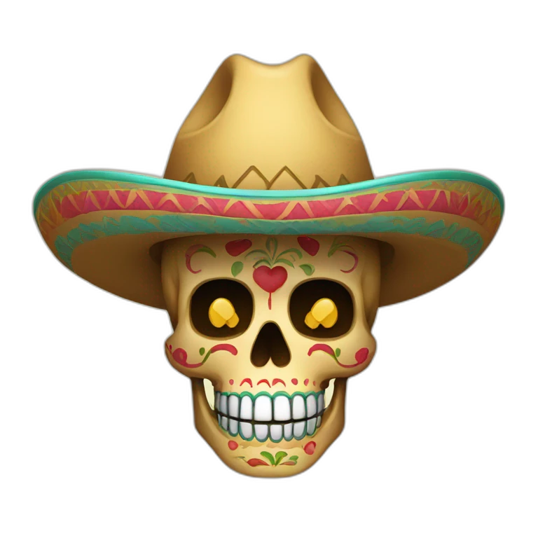 calavera in sombrero emoji