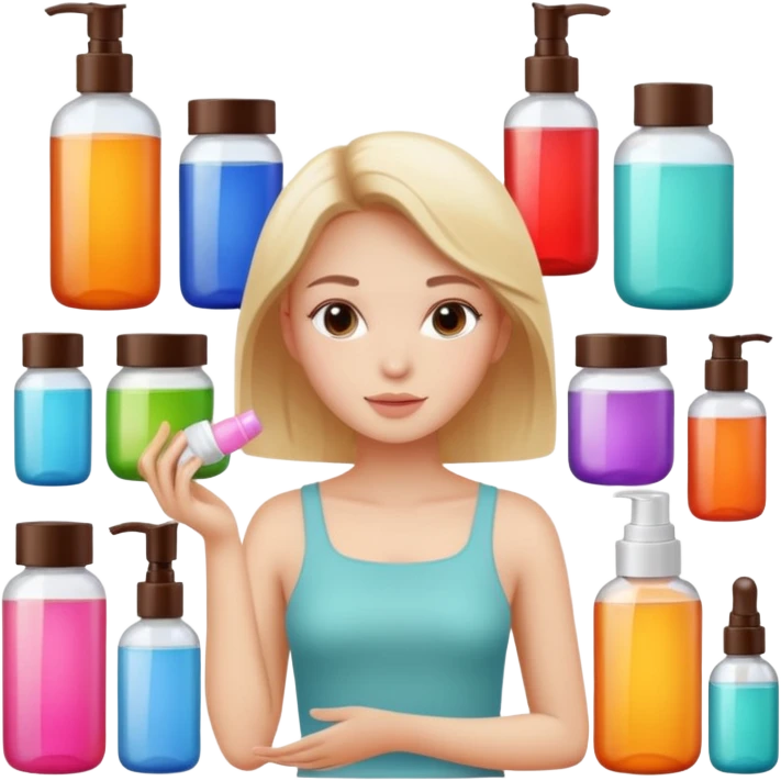 aesthetic girl skincare products  emoji